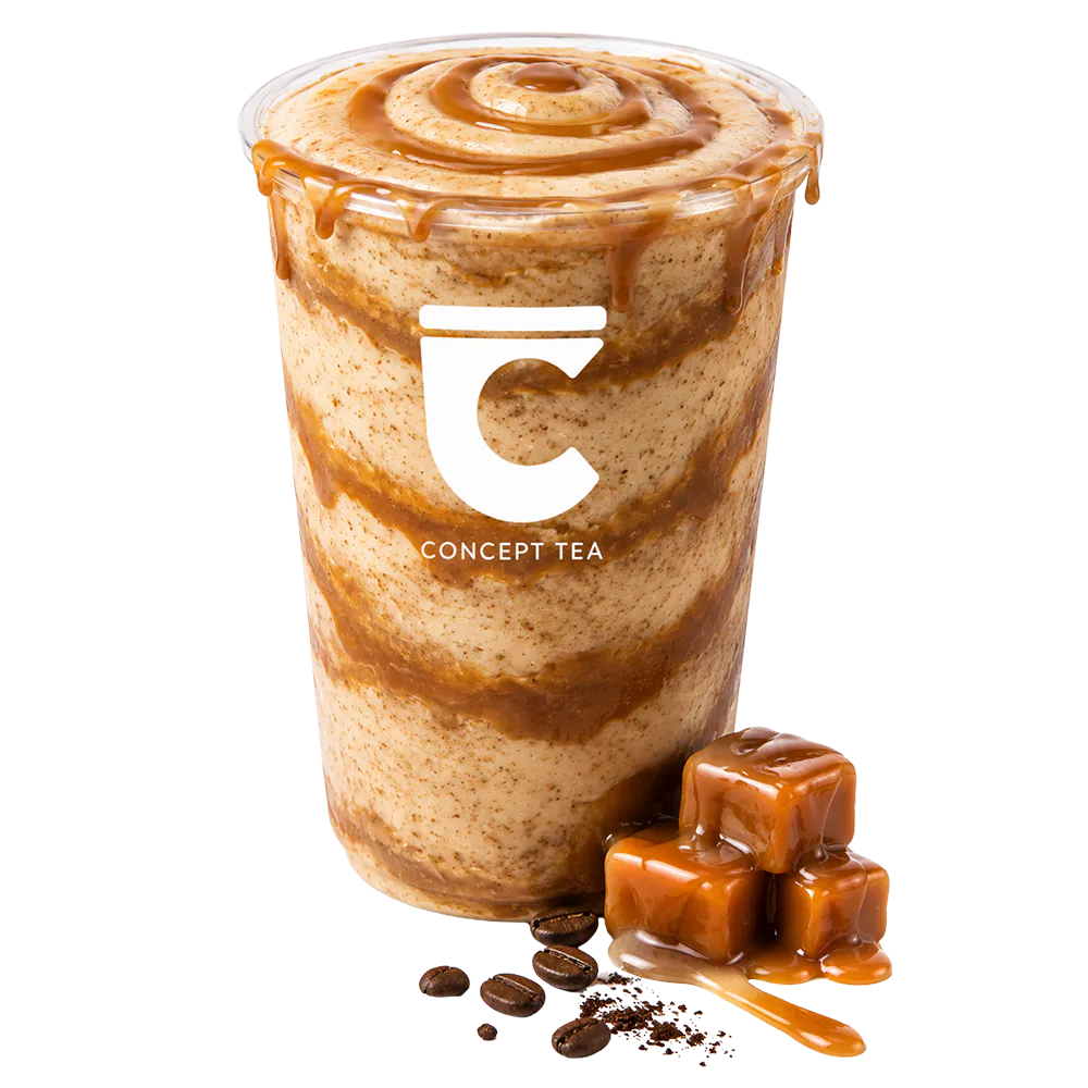 caramel coffee blend at The Concept Tea, a Bubble Tea Shop in Denison