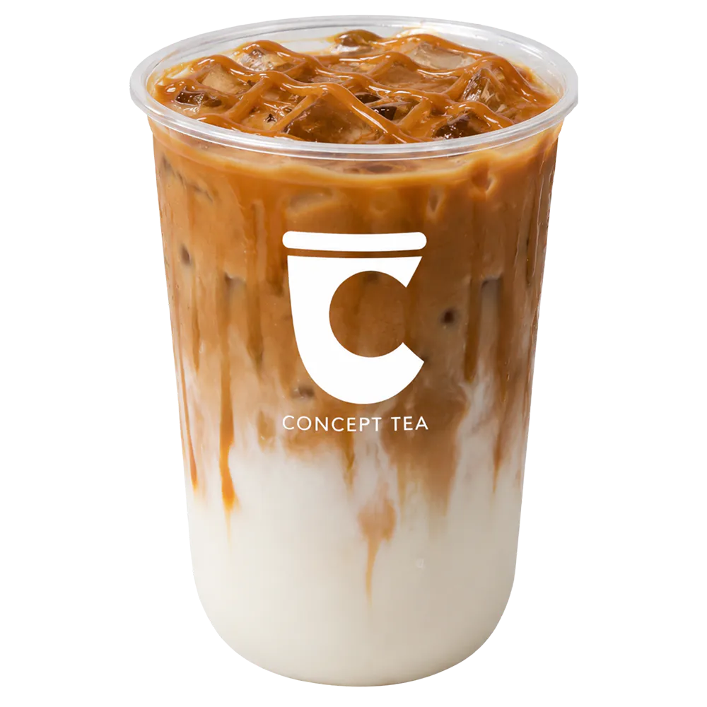 caramel latte at The Concept Tea, a Bubble Tea Shop in Denison