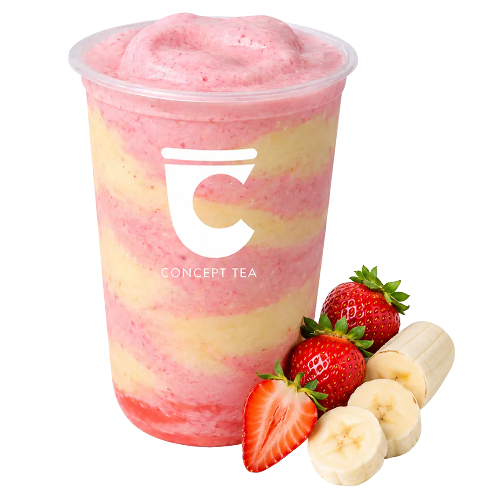 strawberry banana blend at The Concept Tea, a Bubble Tea Shop in Denison