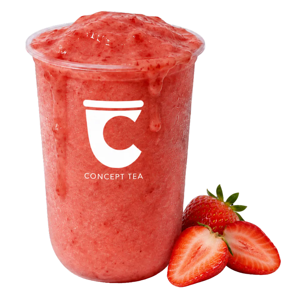 strawberry slush at The Concept Tea, a Bubble Tea Shop in Denison